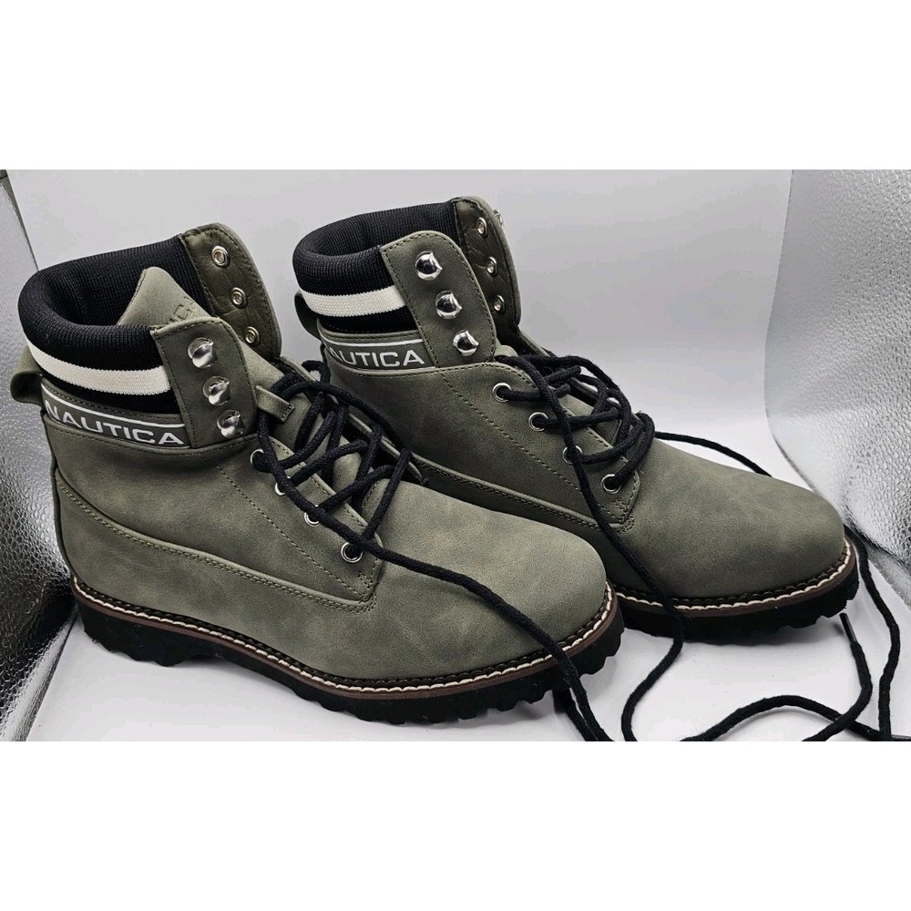Nautica Boots Womens 7.5 Olive Explorer Galiah Lace Up Hiking Outdoors GOOD COND